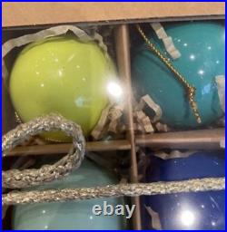 Anthropology Opaque 2 Ball Ornaments Set of 12 Cool shade