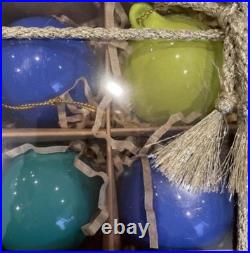 Anthropology Opaque 2 Ball Ornaments Set of 12 Cool shade