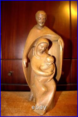 Antique 11 Hand Carved Wood Block Nativity Set Scene Holy Family Statue Figure Antique 11 Hand Carved Wood Block Nativity Set Scene Holy Family Statue Figure