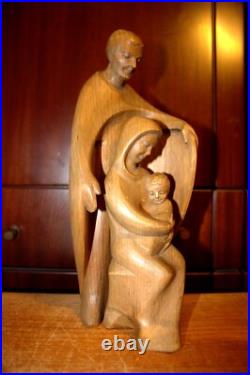 Antique 11 Hand Carved Wood Block Nativity Set Scene Holy Family Statue Figure Antique 11 Hand Carved Wood Block Nativity Set Scene Holy Family Statue Figure