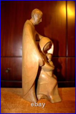 Antique 11 Hand Carved Wood Block Nativity Set Scene Holy Family Statue Figure Antique 11 Hand Carved Wood Block Nativity Set Scene Holy Family Statue Figure