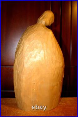 Antique 14.6 Hand Carved Wood Nativity Set Scene Holy Family Sculpture Figure