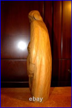 Antique 14.6 Hand Carved Wood Nativity Set Scene Holy Family Sculpture Figure