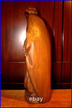 Antique 16 Hand Carved Wood Nativity Set Scene Holy Family Statue Sculpture