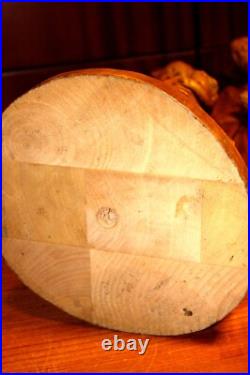 Antique 19 Hand Carved Wood Block Nativity Scene Set Holy Family Statue Figure