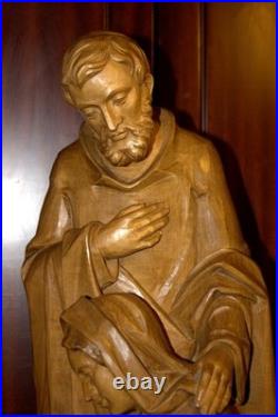 Antique 24 Hand Carved Wood Block Nativity Scene Set Holy Family Statue Figure