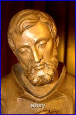 Antique 24 Hand Carved Wood Block Nativity Scene Set Holy Family Statue Figure