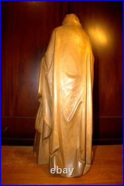 Antique 24 Hand Carved Wood Block Nativity Scene Set Holy Family Statue Figure