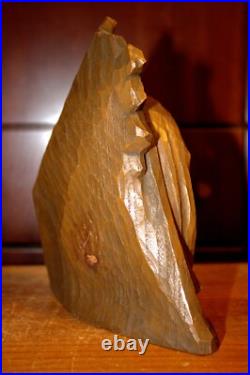 Antique 7.4 Hand Carved Wood Christmas Nativity Set Scene Holy Family Figure