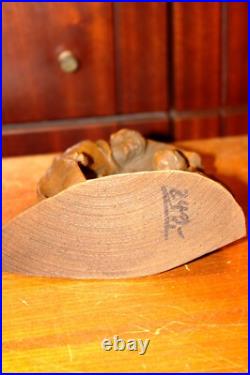 Antique 7.4 Hand Carved Wood Christmas Nativity Set Scene Holy Family Figure