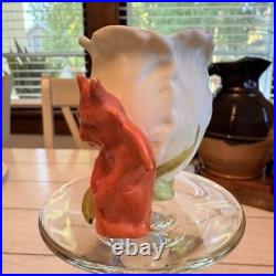 Antique Bisque Devil Fairing Match Holder Victorian 1800's Halloween Rare German