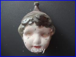 Antique Germany 1920's Authentic Vtg Little Boy Head Ornament Xmas Tree