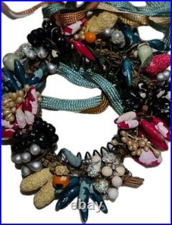 Antique May Co. 1 Christmas 3 Ring Wreath Fruit & Bows 1- Mini Wreath