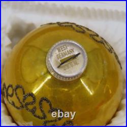 Antique Mercury Glass Diorama West Germany Glittered Tree Gold Ornaments Japan