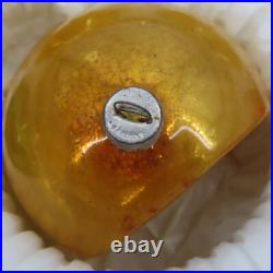 Antique Mercury Glass Diorama West Germany Glittered Tree Gold Ornaments Japan