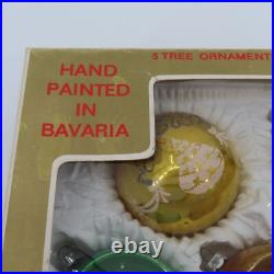 Antique Mercury Glass Diorama West Germany Glittered Tree Gold Ornaments Japan