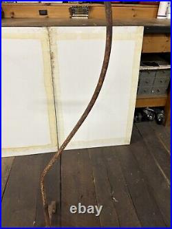 Antique Wrought Iron Ornament / Hanging Plant Stand 46.5 Tall Primitive Style