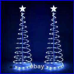Aplus 5Ft LED Spiral Tree Light Outdoor Yard Xmas Decor Battery White 2 Pack Aplus 5Ft LED Spiral Tree Light Outdoor Yard Xmas Decor Battery White 2 Pack