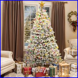 Arbol De Navidad 7.5 Pies Artificial Con Nieve y 550 Luces Integrada Remoto 2025
