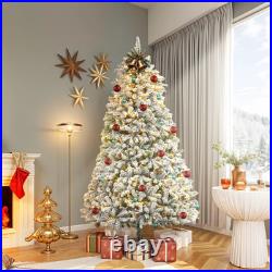 Arbol De Navidad 7.5 Pies Artificial Con Nieve y 550 Luces Integrada Remoto 2025