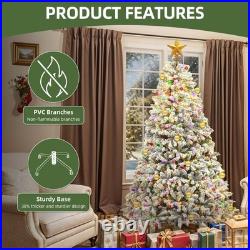 Arbol De Navidad 7.5 Pies Artificial Con Nieve y 550 Luces Integrada Remoto 2025