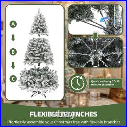 Arbol De Navidad 7.5 Pies Artificial Con Nieve y 550 Luces Integrada Remoto 2025