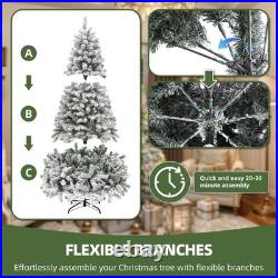 Arbol De Navidad 7.5 Pies Artificial Con Nieve y 550 Luces Integrada Remoto 2025