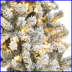 Arbol De Navidad 7.5 Pies Artificial Con Nieve y 550 Luces Integrada Remoto 2025