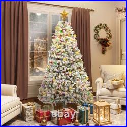 Arbol De Navidad 7.5 Pies Artificial Con Nieve y 550 Luces Integrada Remoto 2025