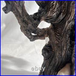 Art Made Vintage Halloween Ghost & Pumpkin In Tree Super Cool sculpture 13 RARE