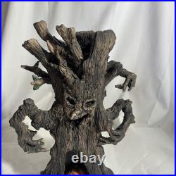 Art Made Vintage Halloween Ghost & Pumpkin In Tree Super Cool sculpture 13 RARE