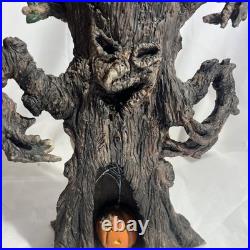 Art Made Vintage Halloween Ghost & Pumpkin In Tree Super Cool sculpture 13 RARE