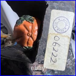 Art Made Vintage Halloween Ghost & Pumpkin In Tree Super Cool sculpture 13 RARE