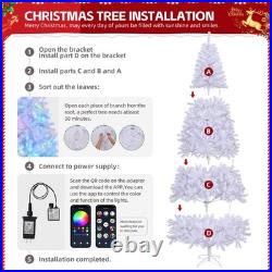 Artificial 8 FT Christmas Tree Pre-lit Colorful 500 Lights Holiday Season Xmas