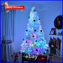 Artificial 8 FT Christmas Tree Pre-lit Colorful 500 Lights Holiday Season Xmas
