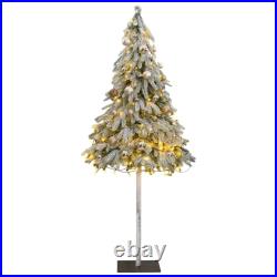 Artificial Christmas Tree 150 LEDs&Ball Set&Flocked Snow 59.1