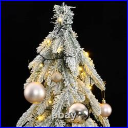 Artificial Christmas Tree 150 LEDs&Ball Set&Flocked Snow 59.1