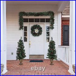 Artificial Christmas Tree 4ft Holiday Decorations Tree with LED Lights Pre-lit