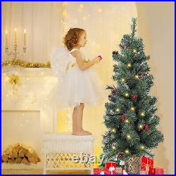 Artificial Christmas Tree 4ft Holiday Decorations Tree with LED Lights Pre-lit