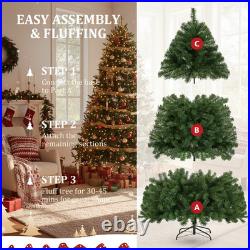 Artificial Christmas Tree, 6ft Premium Hinged Spruce Holiday Tree Easy Assembly
