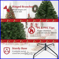 Artificial Christmas Tree, 6ft Premium Hinged Spruce Holiday Tree Easy Assembly