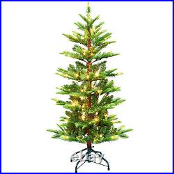 Artificial Christmas Tree Pre-Lit Aspen Fir PE/PVC mixed Sparse Xmas Home Decor