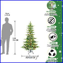 Artificial Christmas Tree Pre-Lit Aspen Fir PE/PVC mixed Sparse Xmas Home Decor