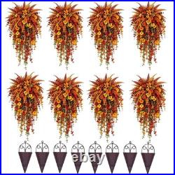 Artificial Fall Harvest Hanging Basket, Artificial Hanging Flowers for Outdoors