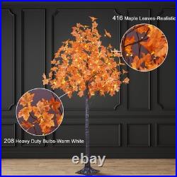 Artificial Lighted Maple Tree with Timer Dimmable Fall Indoor Outdoor Decor
