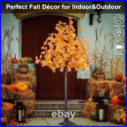 Artificial Lighted Maple Tree with Timer Dimmable Fall Indoor Outdoor Decor
