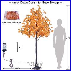 Artificial Lighted Maple Tree with Timer Dimmable Fall Indoor Outdoor Decor