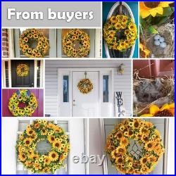 Artificial Sunflower Wreath 20 Inch Summer Fall Large Wreaths Springtime All
