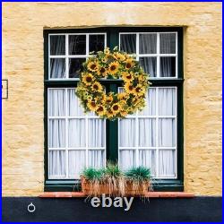 Artificial Sunflower Wreath 20 Inch Summer Fall Large Wreaths Springtime All