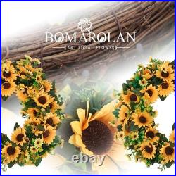 Artificial Sunflower Wreath 20 Inch Summer Fall Large Wreaths Springtime All